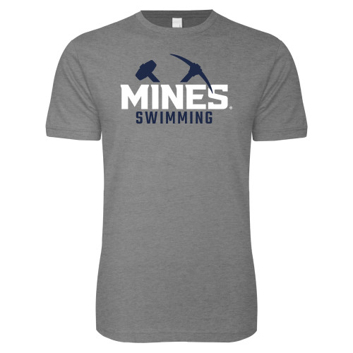  Next Level Heather Grey SoftStyle T Shirt - Colorado School of Mines Swimming