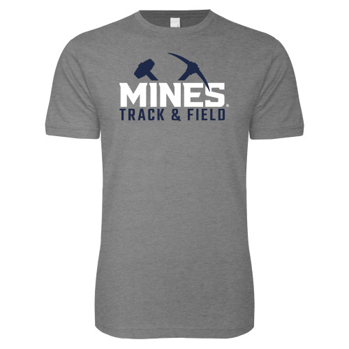  Next Level Heather Grey SoftStyle T Shirt - Colorado School of Mines Track and Field