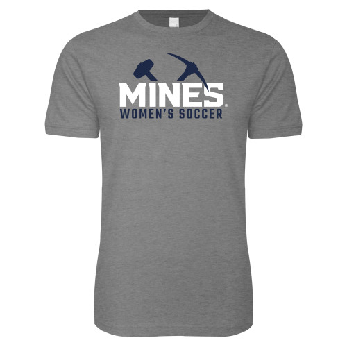  Next Level Heather Grey SoftStyle T Shirt - Colorado School of Mines Womens Soccer