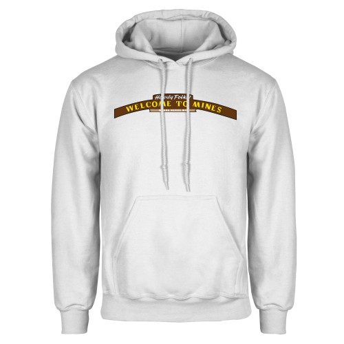  White Fleece Hoodie - Welcome to Mines