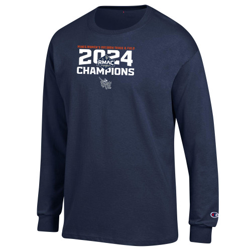  Champion Navy Long Sleeve T Shirt - CSO - 2024 RMAC Womens Track and Field Champs