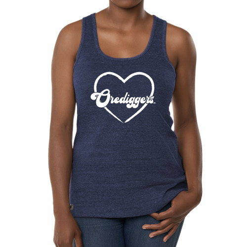  Fall Rush Ladies Midnight Navy Tank - Orediggers Heart