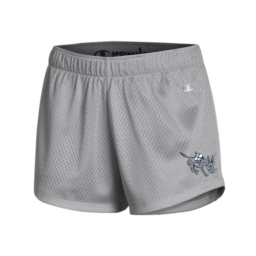  Champion Womens Grey Mesh Short - Colorado School of Mines Blaster the Burro Mascot