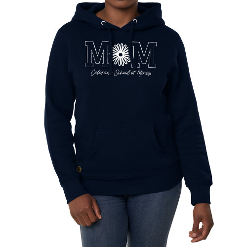  Fall Rush Ladies Midnight Navy Sponge Fleece Hoodie - Flower Mom