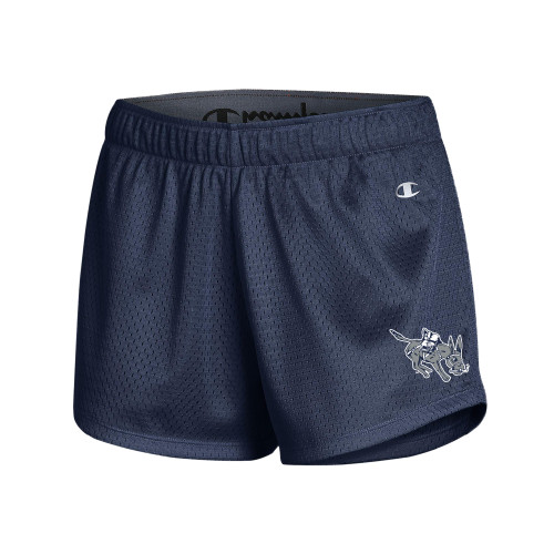  Champion Womens Navy Mesh Short - Colorado School of Mines Blaster the Burro Mascot