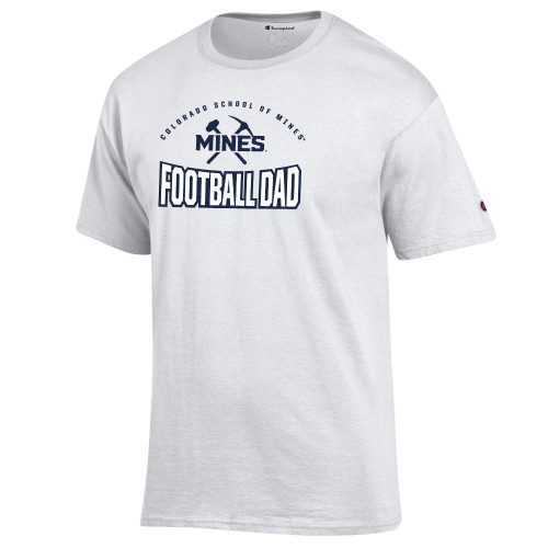  Champion White T Shirt - Colorado School of Mines Football Dad