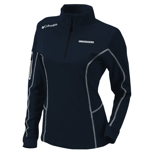  Columbia Womens Omni Wick Shotgun Navy 1/4 Zip - Colorado School of Mines Orediggers Wordmark