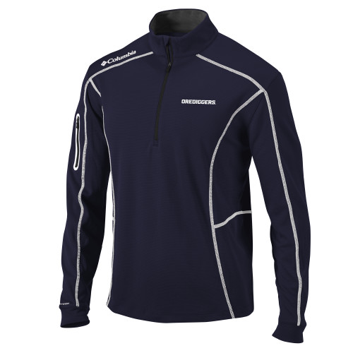  Columbia Navy Omni Wick Shotgun 1/4 Zip - Colorado School of Mines Orediggers Wordmark