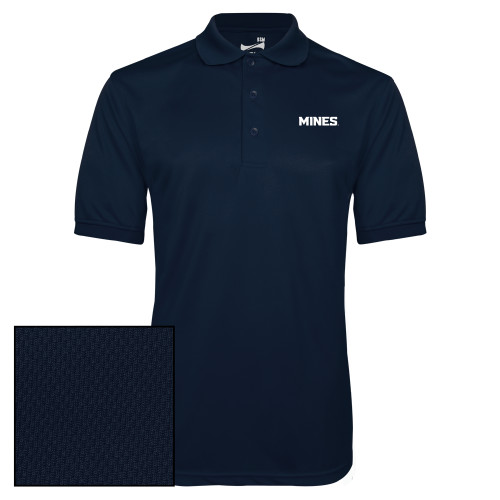  Navy Dry Mesh Polo - Mines Wordmark