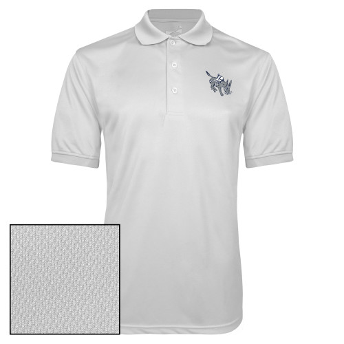  White Dry Mesh Polo - Colorado School of Mines Blaster the Burro Mascot