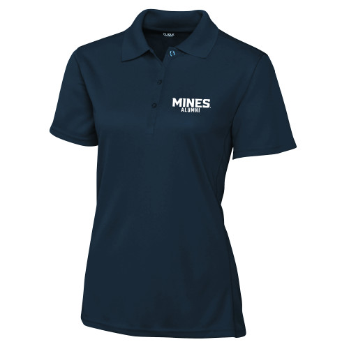  C&B Womens Dark Navy Clique Ice Pique Polo - Mines Alumni Stacked