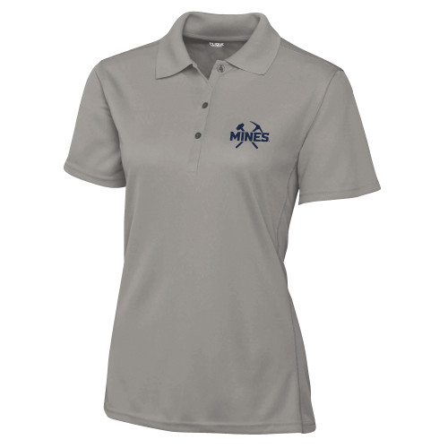  C&B Womens Silver Clique Ice Pique Polo - Colorado School of Mines Athletic Lockup