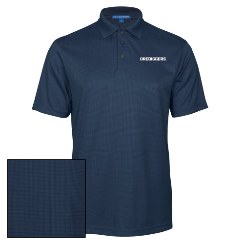  Navy Performance Fine Jacquard Polo - Colorado School of Mines Orediggers Wordmark