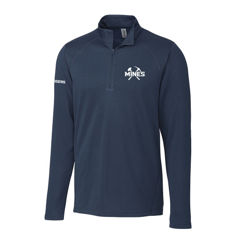  C&B Dark Navy Clique Ice Pique Half Zip - Colorado School of Mines Athletic Lockup