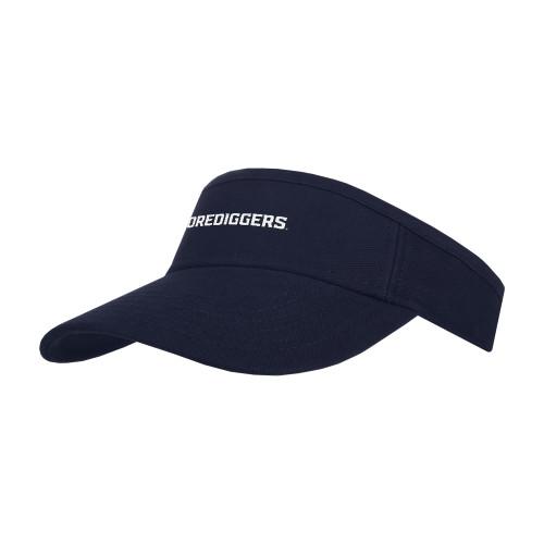  Navy Brushed Bull Denim Visor - Colorado School of Mines Orediggers Wordmark