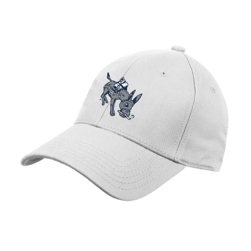  White Structured Adjustable Pro Style Hat - Colorado School of Mines Blaster the Burro Mascot