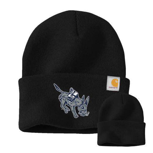  Carhartt Black Knit Beanie w/Cuff - Colorado School of Mines Blaster the Burro Mascot