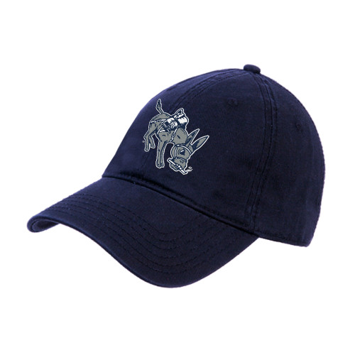  Navy Unstructured Adjustable Low Profile Hat - Colorado School of Mines Blaster the Burro Mascot