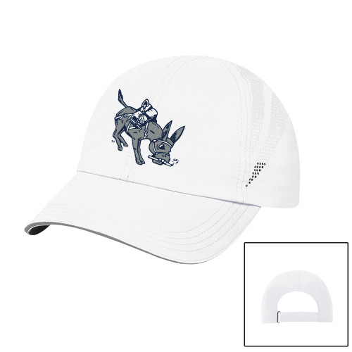  Womens White Performance Cap - Colorado School of Mines Blaster the Burro Mascot