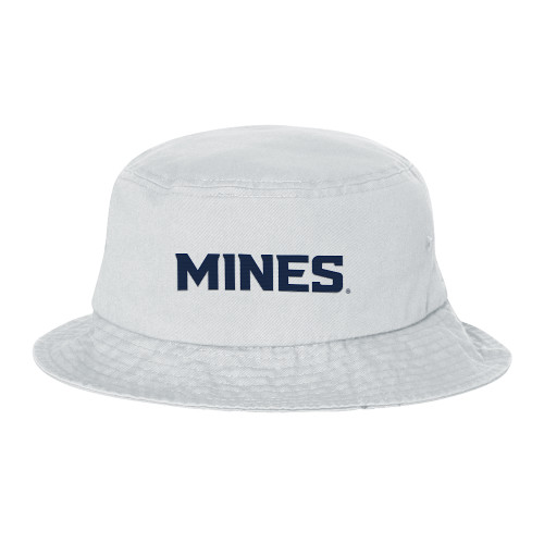  Sportsman White Bucket Hat - Mines Wordmark