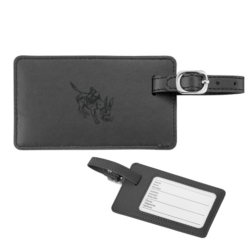  Neoskin Black Luggage Tag - Colorado School of Mines Blaster the Burro Mascot Engraved