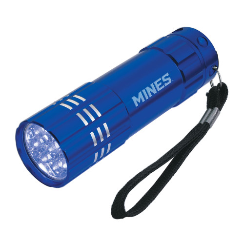  Industrial Triple LED Blue Flashlight - Mines Wordmark Engraved