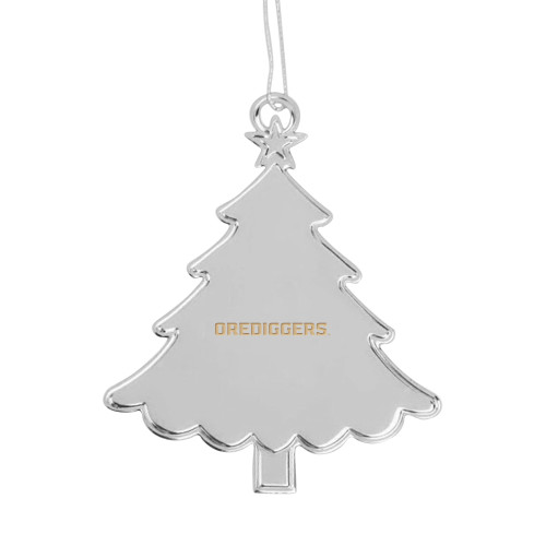  Silver Tree Ornament - Colorado School of Mines Orediggers Wordmark Engraved