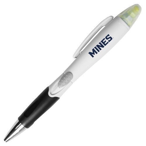  Blossom White Pen/Highlighter - Mines Wordmark