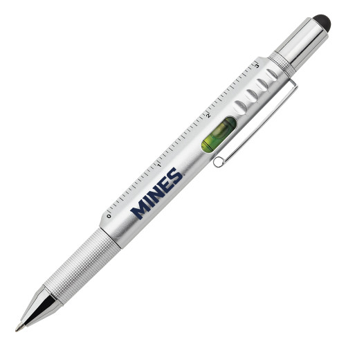  6 in 1 Silver Ballpoint Pen - Mines Wordmark