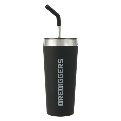  Faye Black Vacuum Tumbler w/ Stainless Steel Straw 20 oz - Colorado School of Mines Orediggers Wordmark Engraved