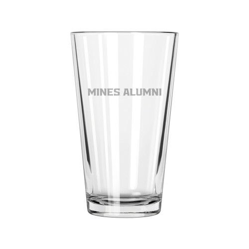  Libbey Pint Glass 16oz - Mines Alumni Flat Engraved