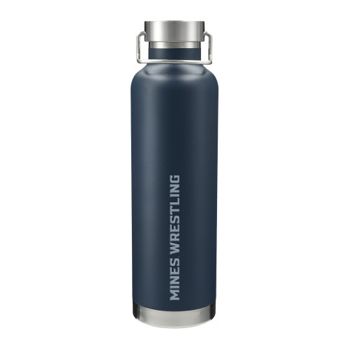  Thor Copper Vacuum Insulated Navy Bottle 32oz - Mines Wrestling Flat Engraved