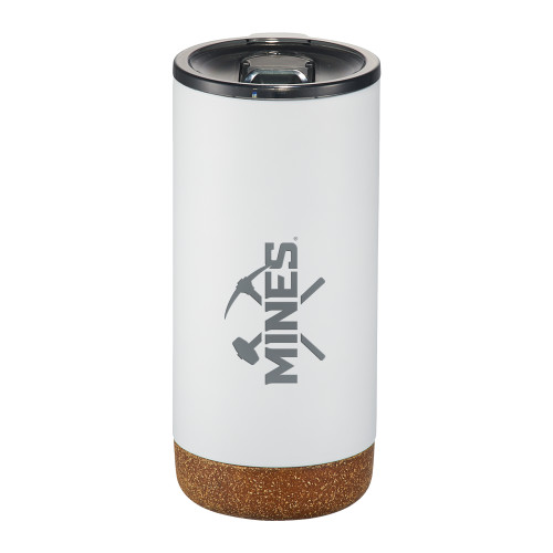  Valhalla Vacuum Insulated White Tumbler 16oz - Colorado School of Mines Athletic Lockup Engraved
