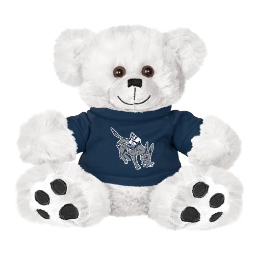  Plush Big Paw 8 1/2 inch White Bear w/Navy Shirt - Colorado School of Mines Blaster the Burro Mascot