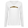 Thumbnail image for  Womens White Long Sleeve V Neck Tee 