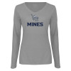 Thumbnail image for  Womens Grey Long Sleeve V Neck Tee 