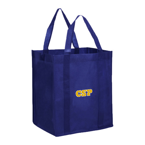  Non Woven Navy Grocery Tote - Primary Mark