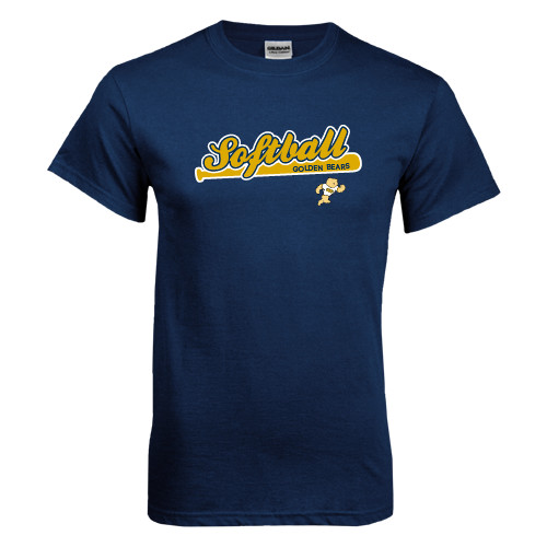  Navy T Shirt - Softball Bat Design