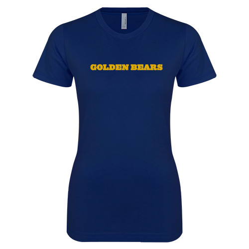  Next Level Womens Navy Boyfriend Tee - Golden Bears Wordmark