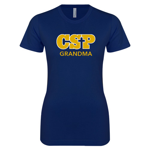  Next Level Womens Navy Boyfriend Tee - Grandma
