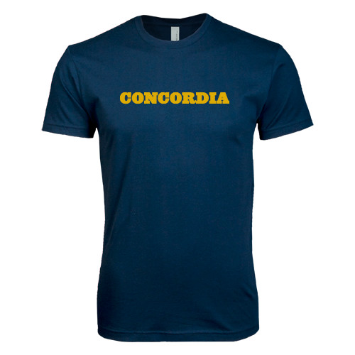  Next Level Navy SoftStyle T Shirt - Concordia Wordmark