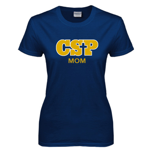  Womens Short Sleeve Navy Tee - Mom