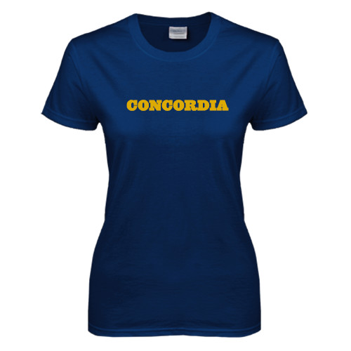  Womens Short Sleeve Navy Tee - Concordia Wordmark