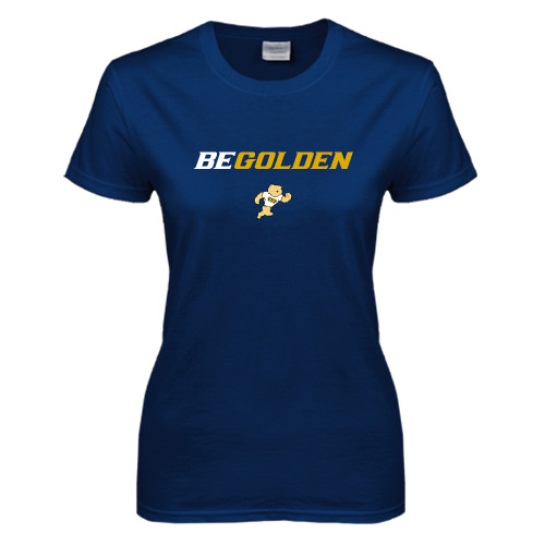  Womens Short Sleeve Navy Tee - Be Golden