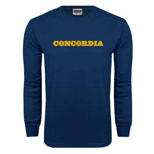 Navy Long Sleeve T-Shirt - Concordia Wordmark