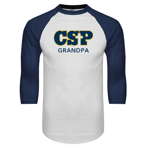  White/Navy Raglan Baseball T Shirt - Grandpa