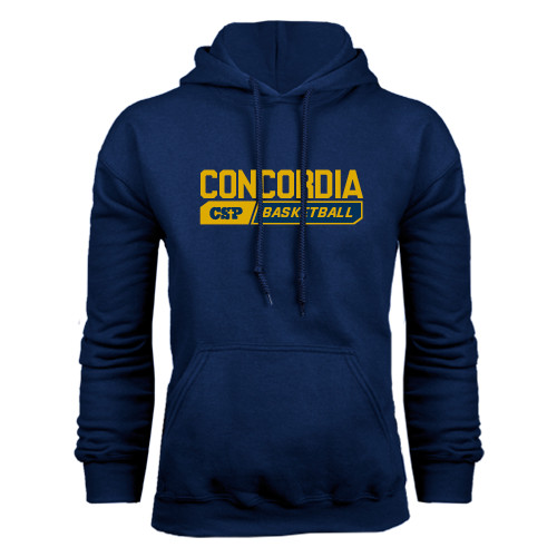  Navy Fleece Hoodie - Block Basketball Design