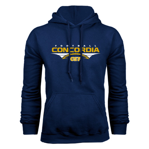  Navy Fleece Hoodie - Football Geometric Design