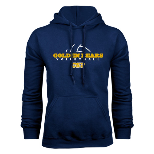  Navy Fleece Hoodie - Volleyball Half Ball Design