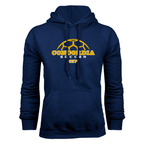  Navy Fleece Hoodie - Soccer Half Ball Design